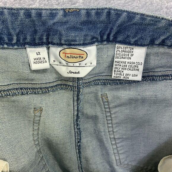 Vtg Talbots Womens Jeans Bootcut 12P Blue Mid Rise Stretch Pants Denim - Picture 6 of 11